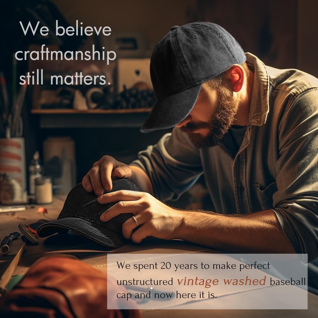 FURTALK Unisex Vintage Unstructured Baseball Cap Washed Cotton Dad Hat | 100% Cotton, Adjustable Buckle, Lightweight, Breathable, Box Package, Outdoor Caps