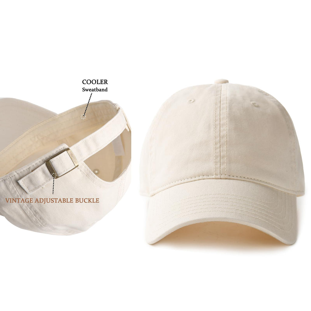 FURTALK Unisex Vintage Unstructured Baseball Cap Washed Cotton Dad Hat | 100% Cotton, Adjustable Buckle, Lightweight, Breathable, Box Package, Outdoor Caps