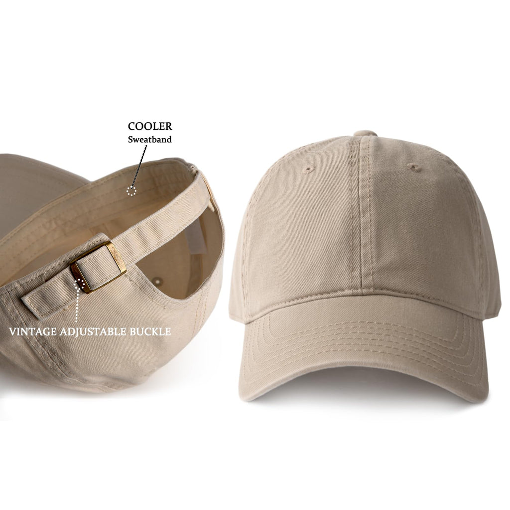 FURTALK Unisex Vintage Unstructured Baseball Cap Washed Cotton Dad Hat | 100% Cotton, Adjustable Buckle, Lightweight, Breathable, Box Package, Outdoor Caps