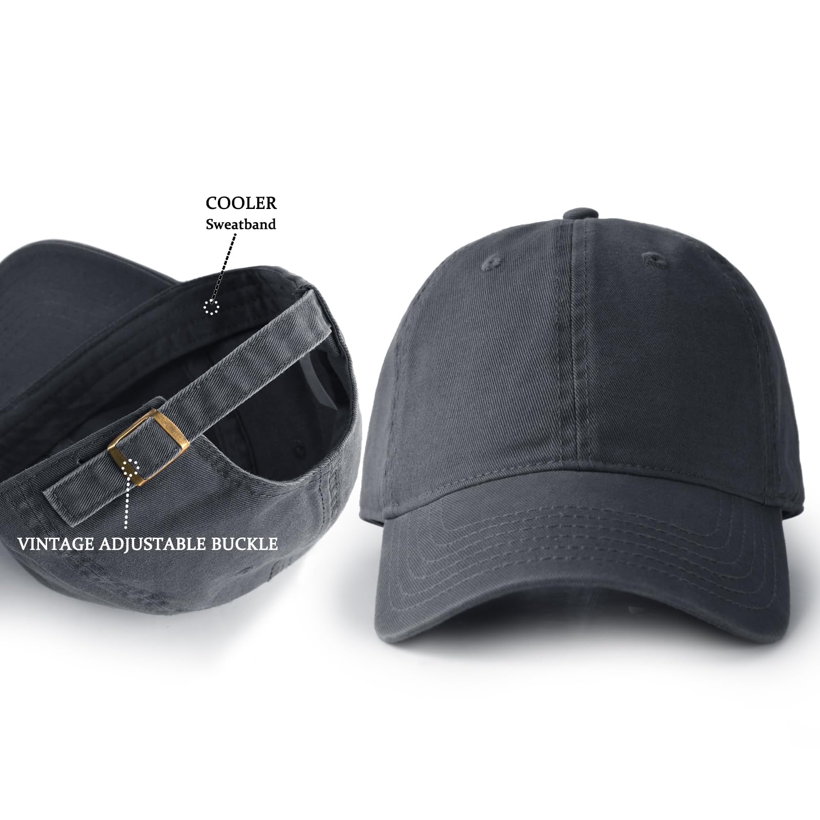 FURTALK Unisex Vintage Unstructured Baseball Cap Washed Cotton Dad Hat | 100% Cotton, Adjustable Buckle, Lightweight, Breathable, Box Package, Outdoor Caps