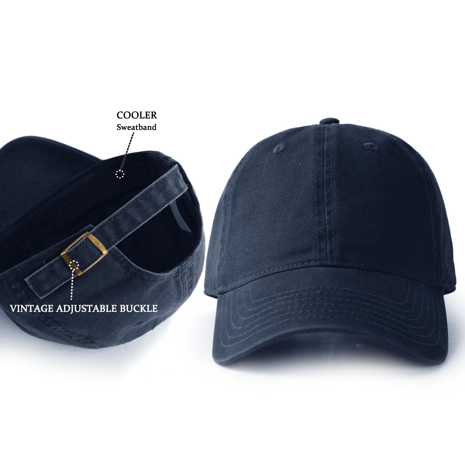 FURTALK Unisex Vintage Unstructured Baseball Cap Washed Cotton Dad Hat | 100% Cotton, Adjustable Buckle, Lightweight, Breathable, Box Package, Outdoor Caps