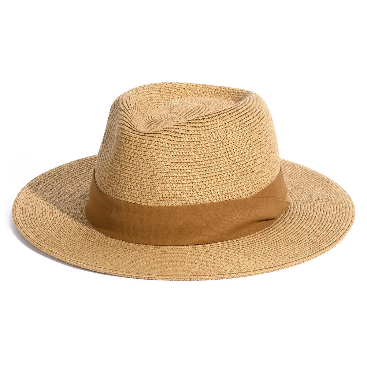 FURTALK Womens Mens Wide Brim Straw Panama Hat Fedora Summer Beach Sun Hat | Breathable Paper Straw, Classic Ribbon Trim, UPF Protection, Adjustable Band Inside, Chin Strap for Gusty Winds