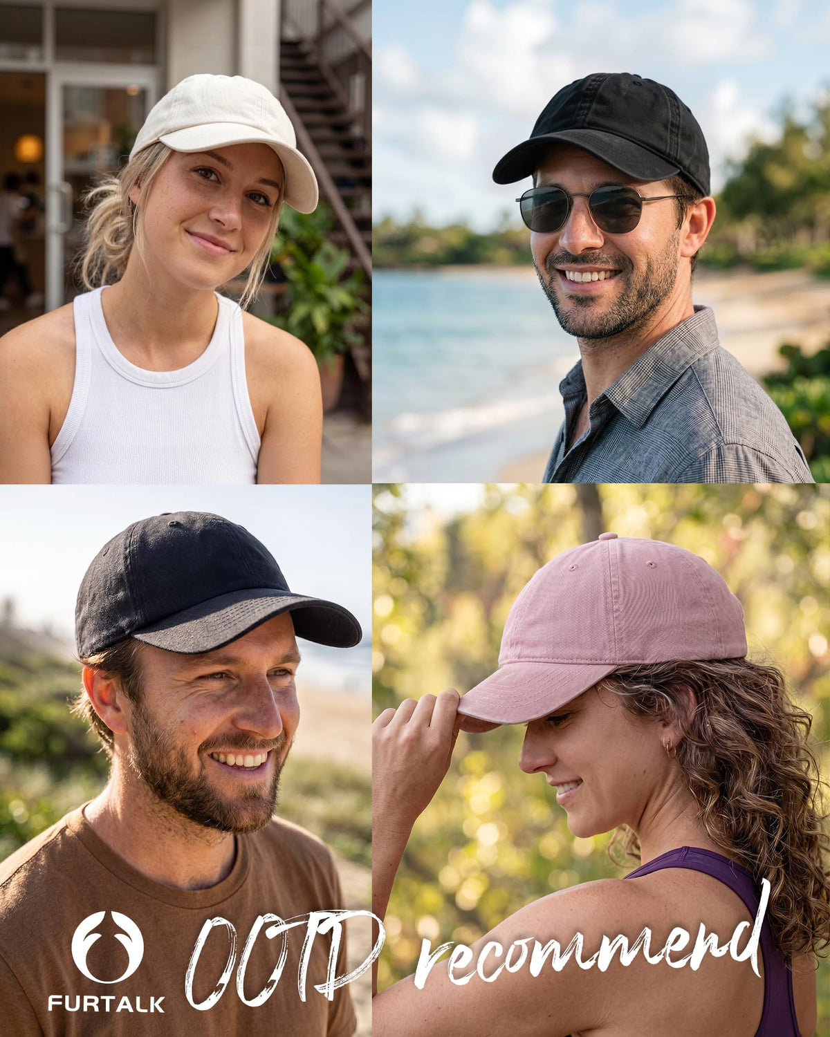 FURTALK Unisex Vintage Unstructured Baseball Cap Washed Cotton Dad Hat | 100% Cotton, Adjustable Buckle, Lightweight, Breathable, Box Package, Outdoor Caps